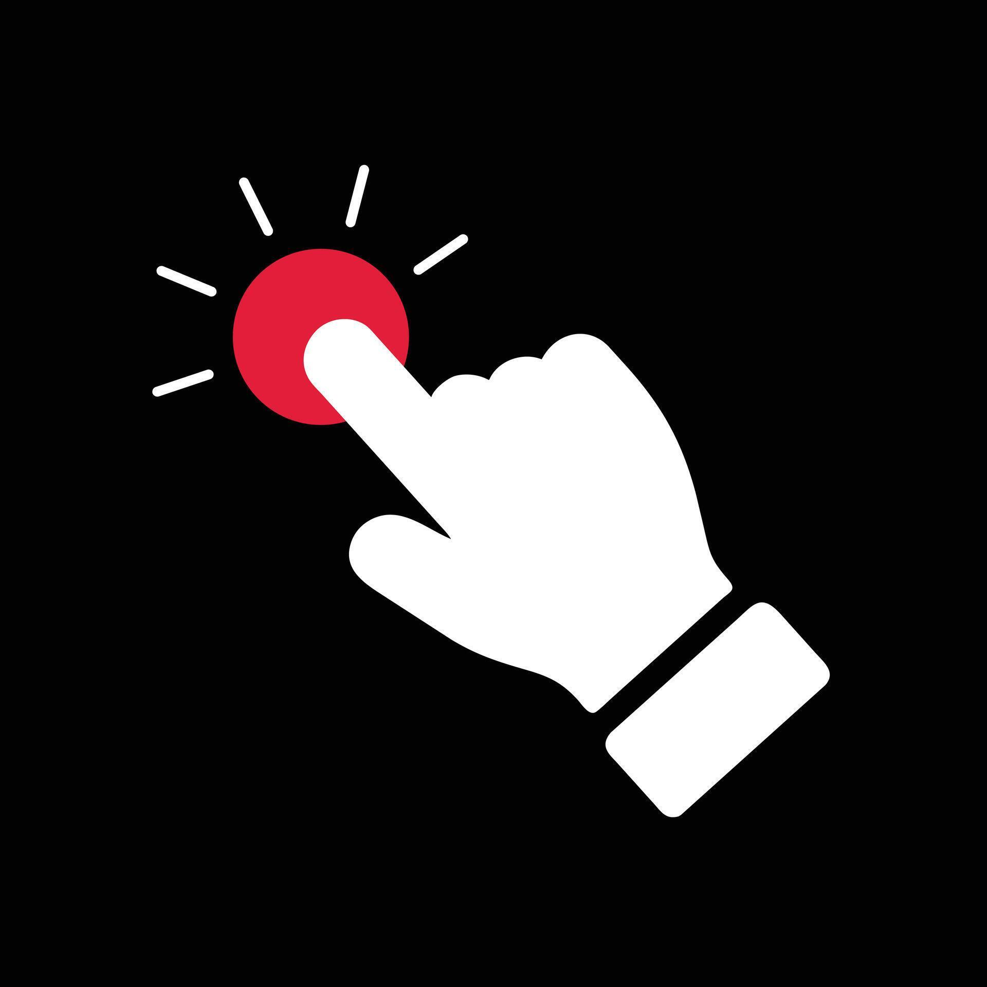 Hand click button mouse cursor web pointer press or website element ...