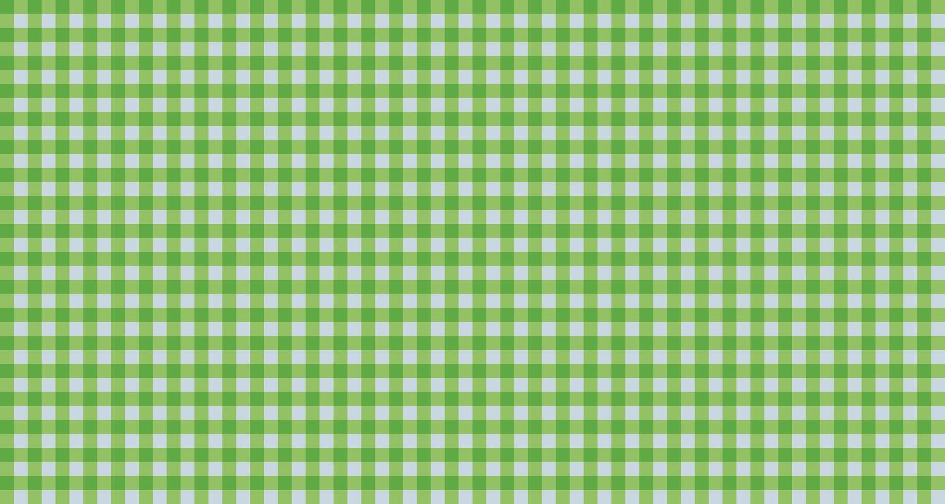 Green checkered pattern tablecloth vector