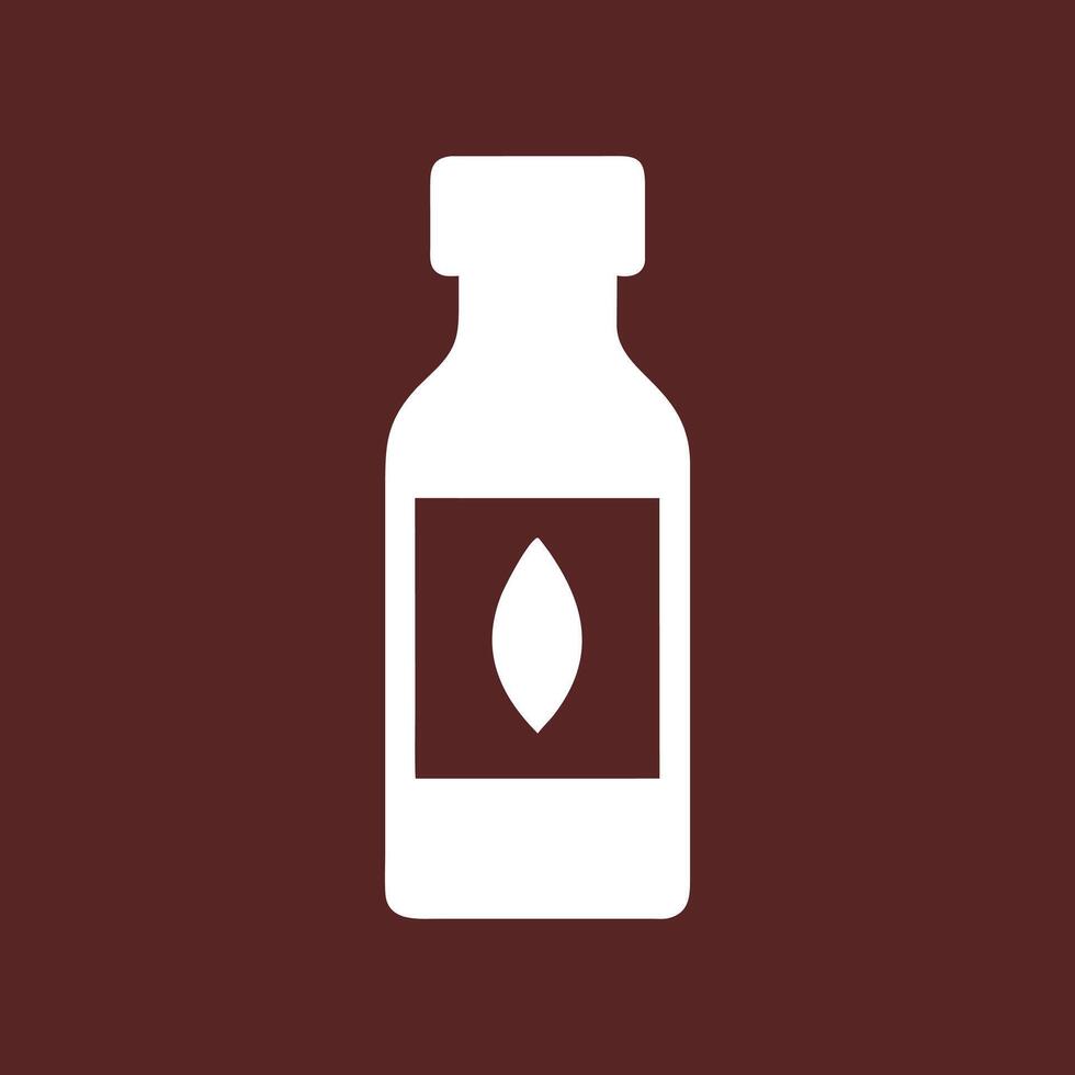 a bottle of oil on a brown background vector