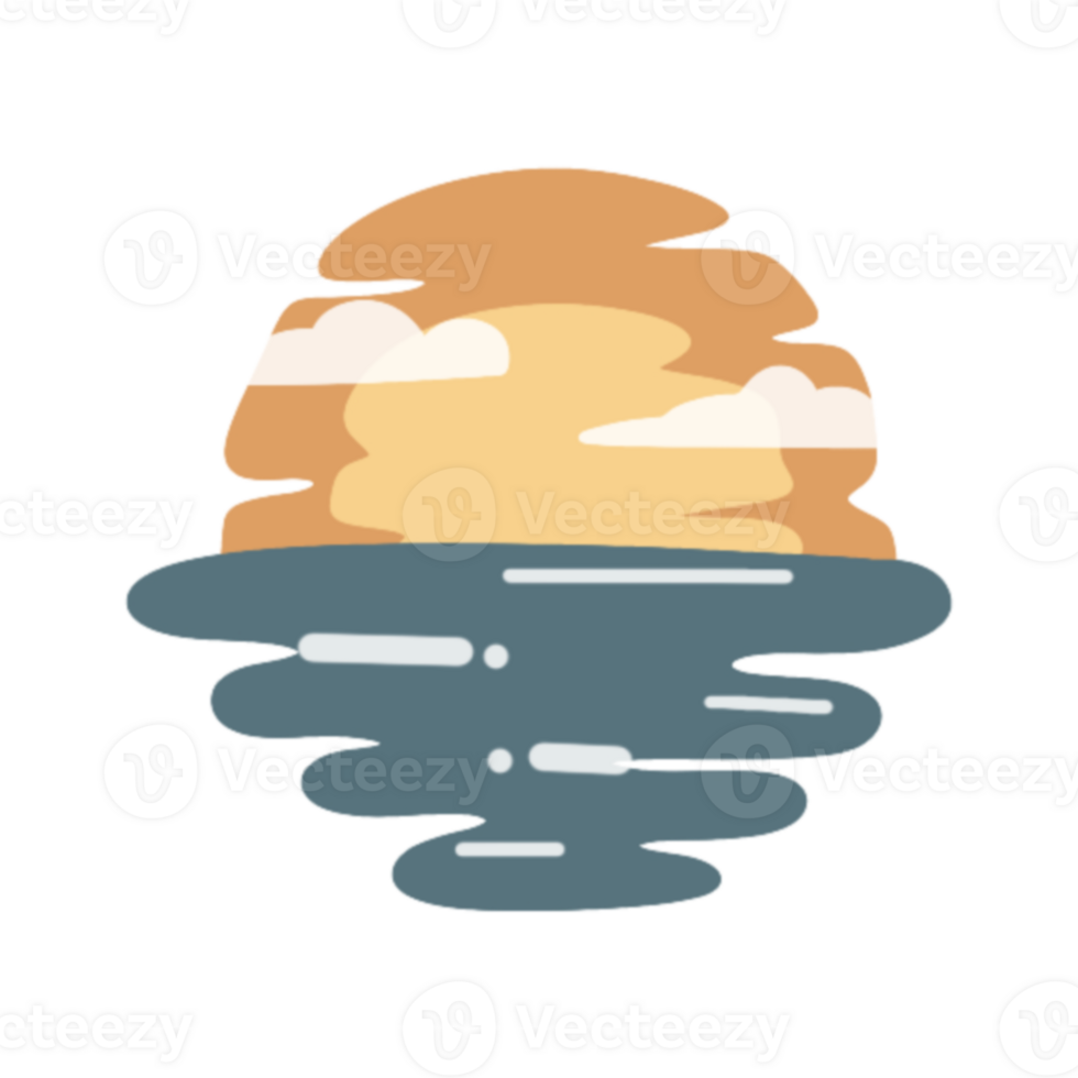 Sunset view illustration png