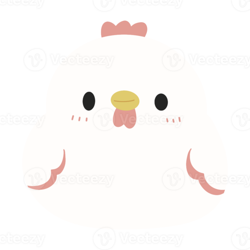 Cute White chicken illustration png