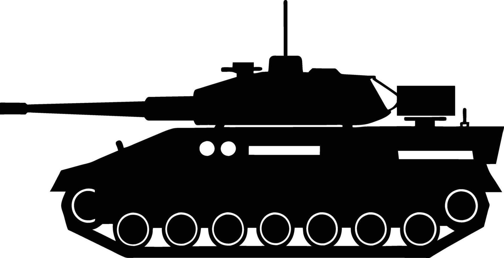 Black tank silhouette on white background vector