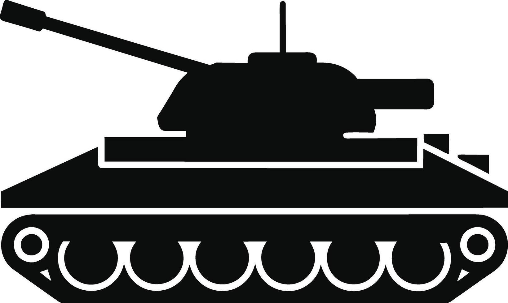 Black tank silhouette on white background vector