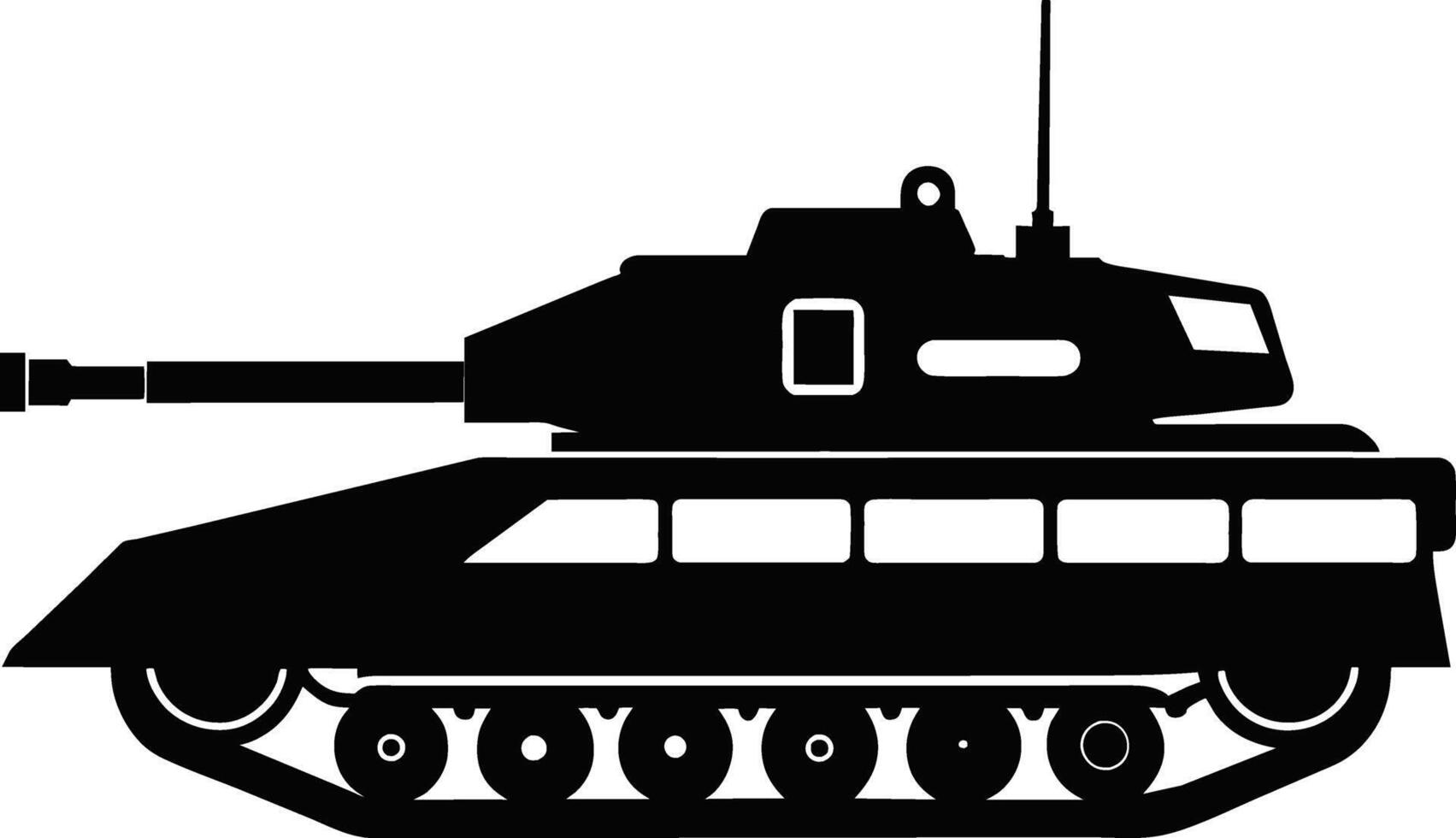 Black tank silhouette on white background vector