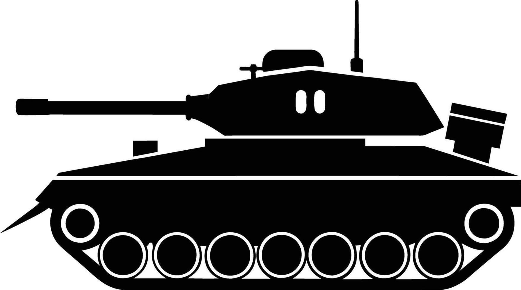 Black tank silhouette on white background vector