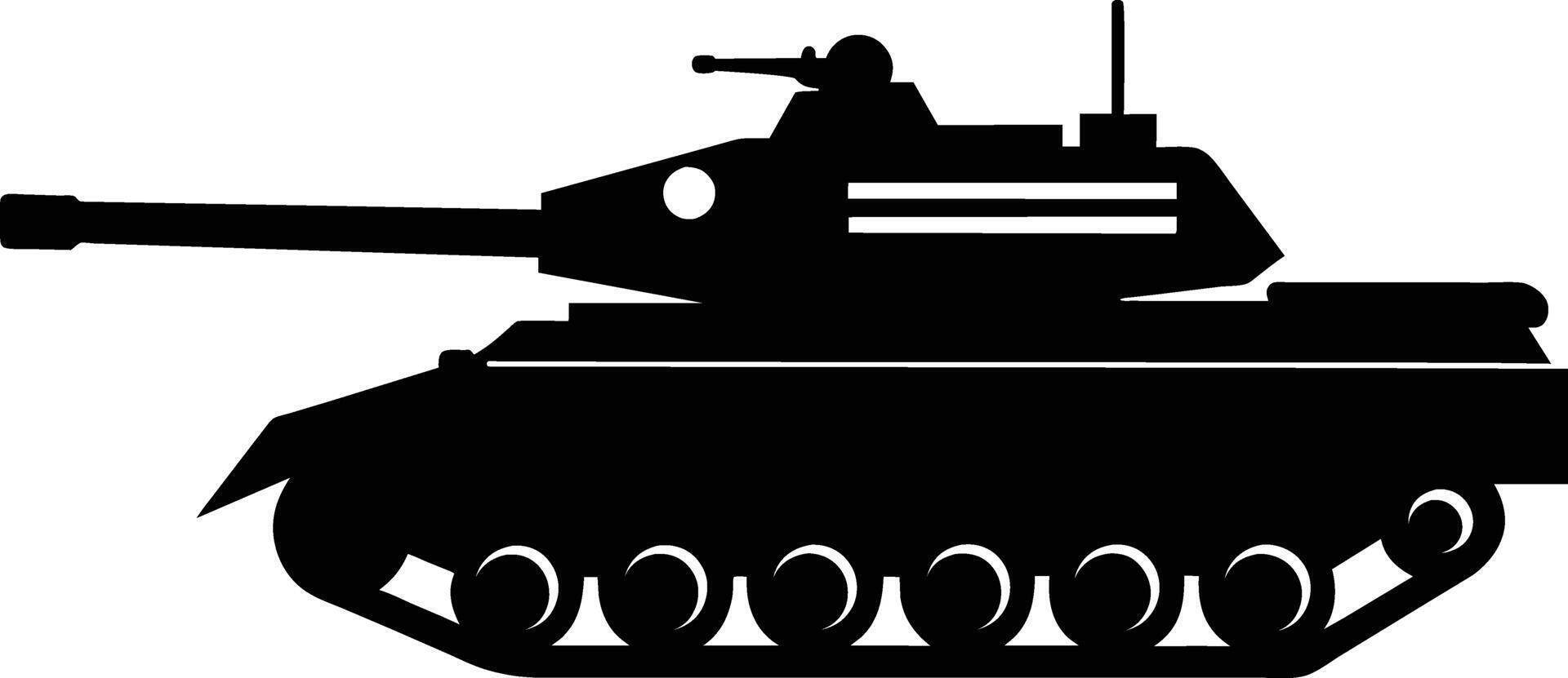 Black tank silhouette on white background vector