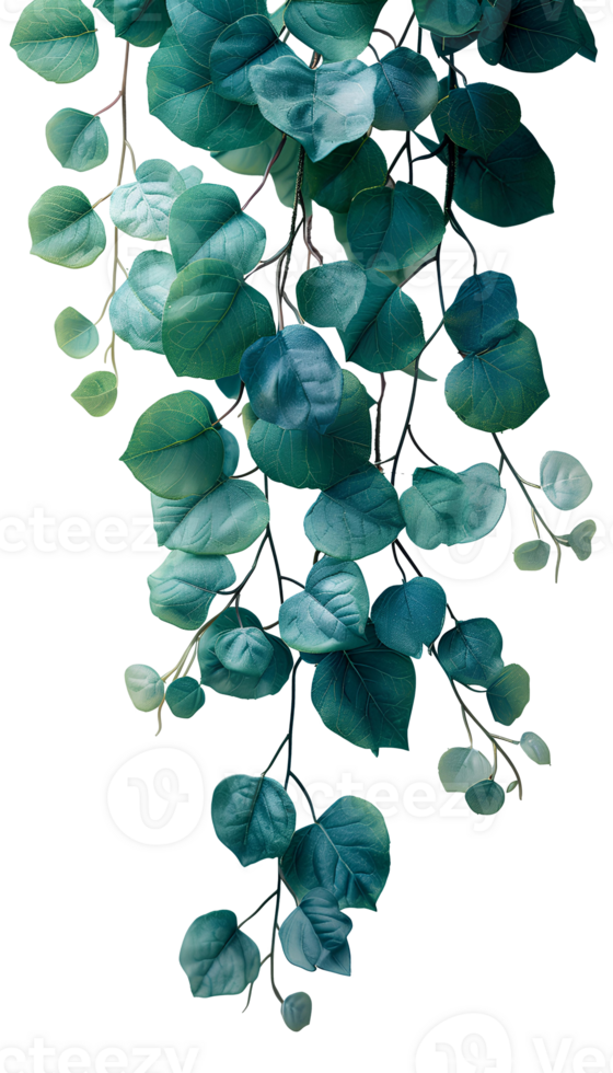 Foliage isolated. Leaves hanging from thin branches isolated png