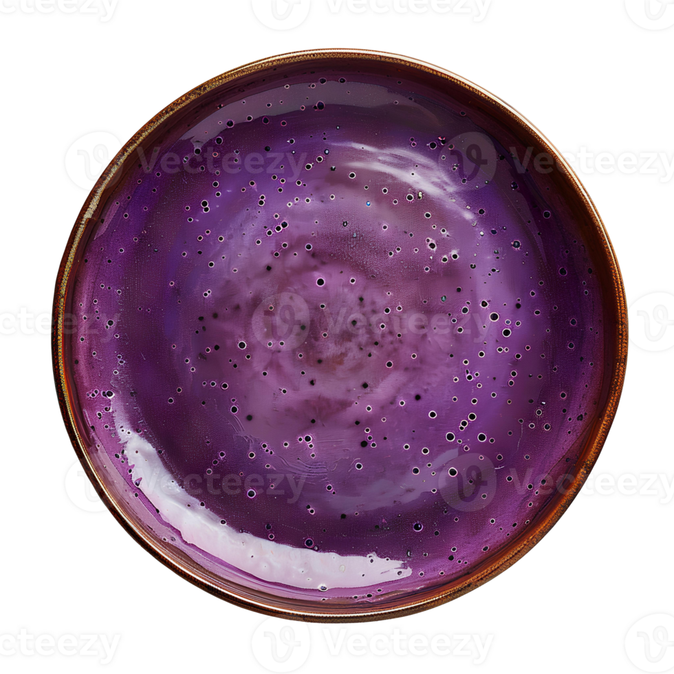 violet assiette ensemble. violet céramique plaque. violet assiette avec texture Haut vue isolé. assiette plat poser. tupperware pour cuisine utilisation png