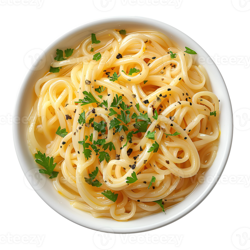 Spaghetti mit Soße isoliert. Pasta mit Soße isoliert. Nudeln im Schüssel isoliert png