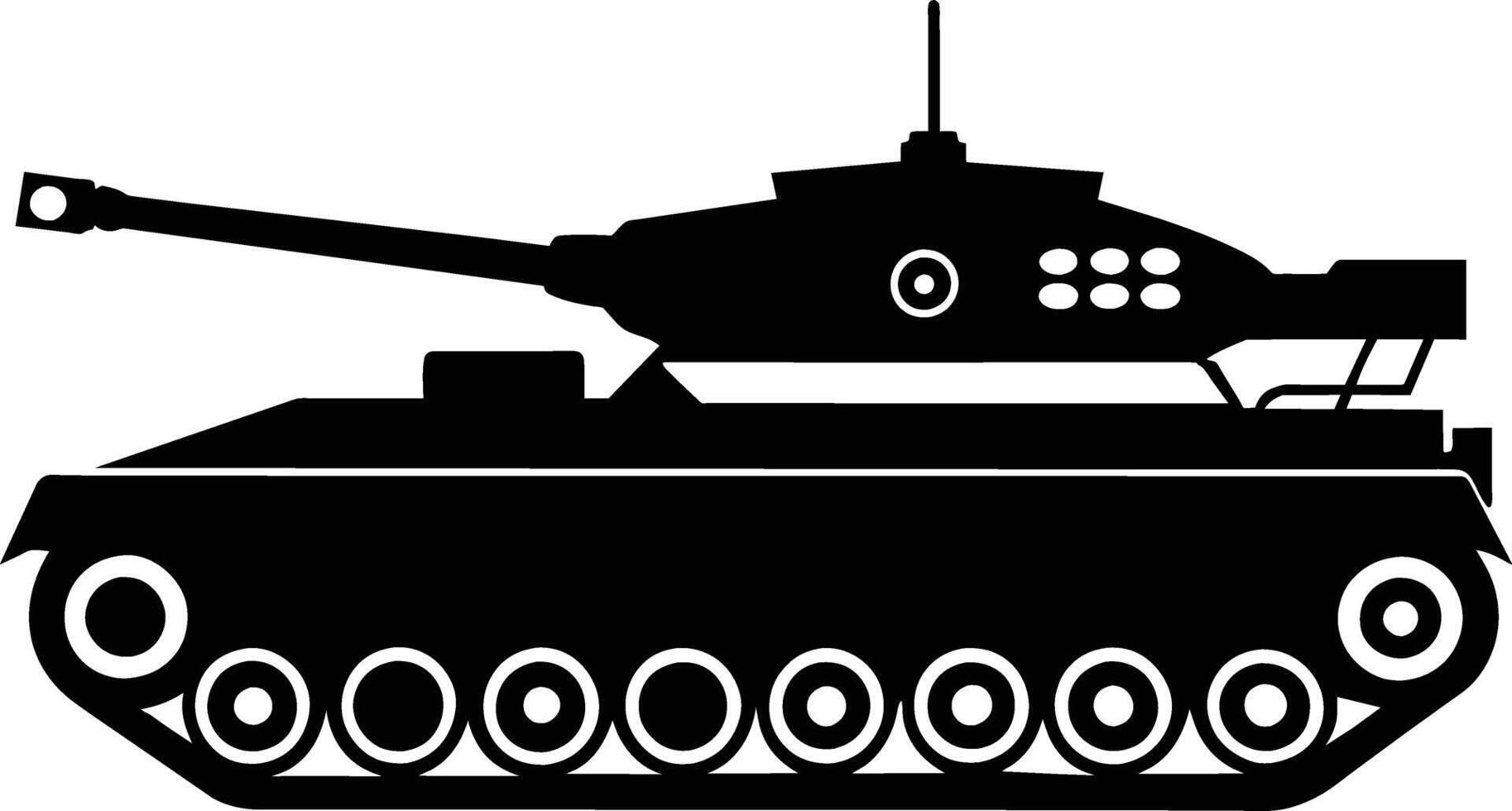 Black tank silhouette on white background vector