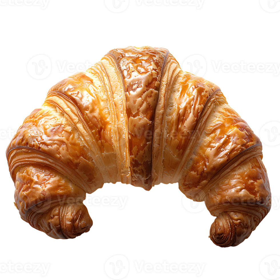 croissant. French pastry croissant top view. Puff pastry dessert isolated png