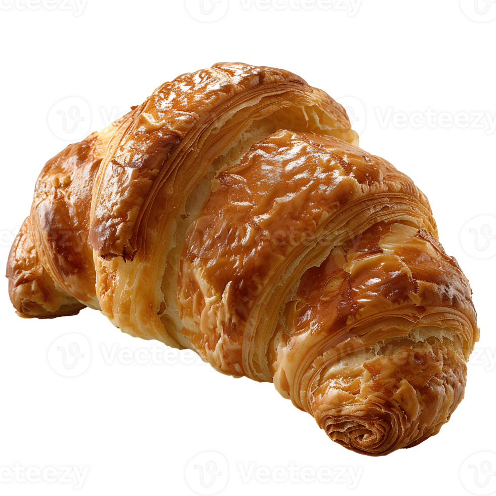 Croissant. Französisch Gebäck Croissant oben Sicht. Puff Gebäck Dessert isoliert png