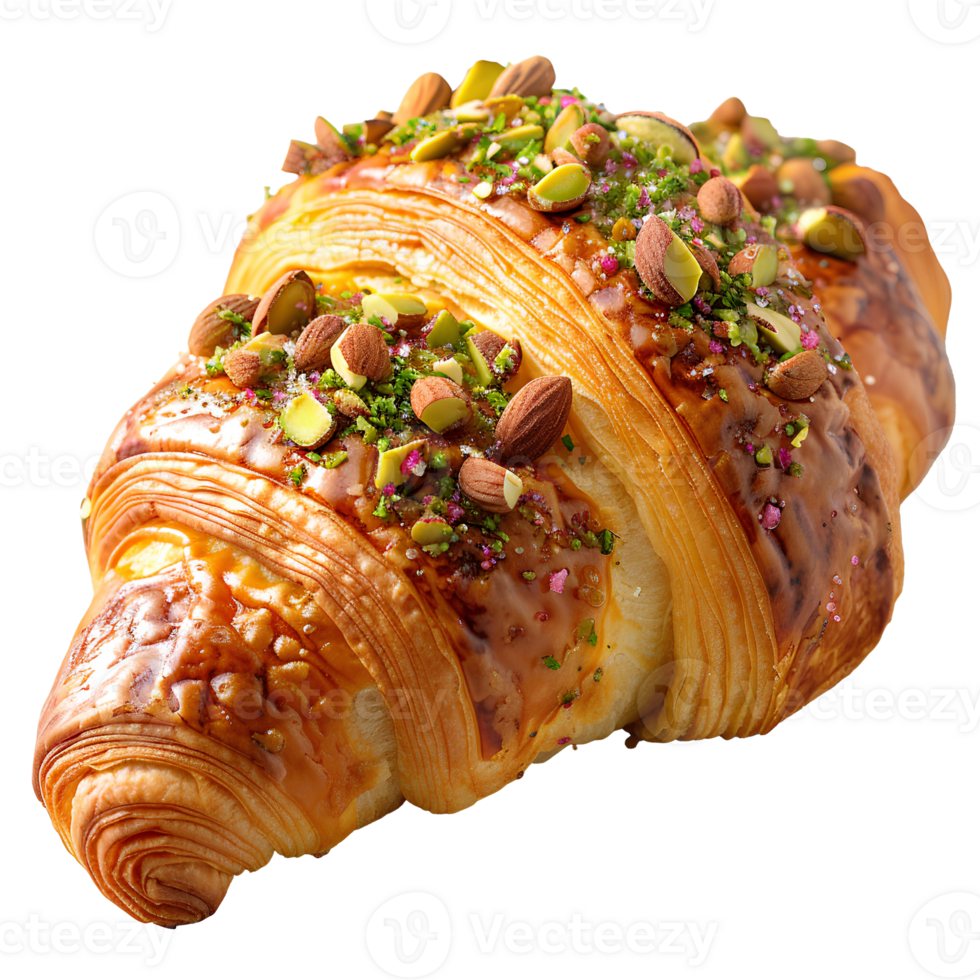 pistache croissant. français Pâtisserie croissant Haut voir. bouffée Pâtisserie dessert isolé png