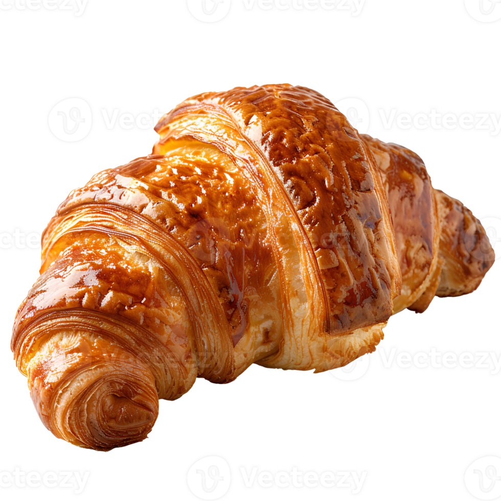 croissant. French pastry croissant top view. Puff pastry dessert isolated png