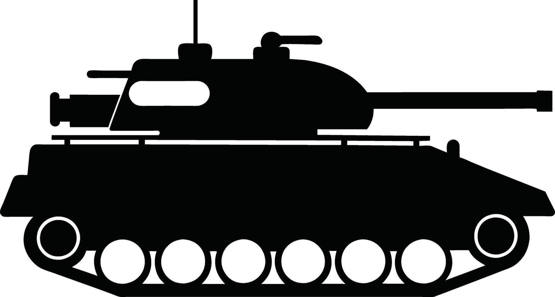 Black tank silhouette on white background vector