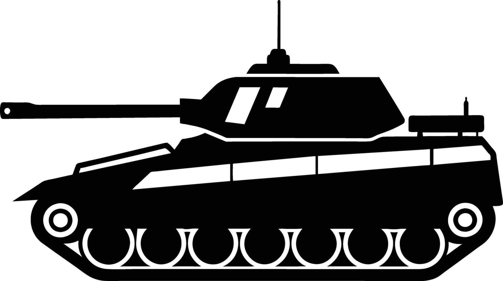 Black tank silhouette on white background vector