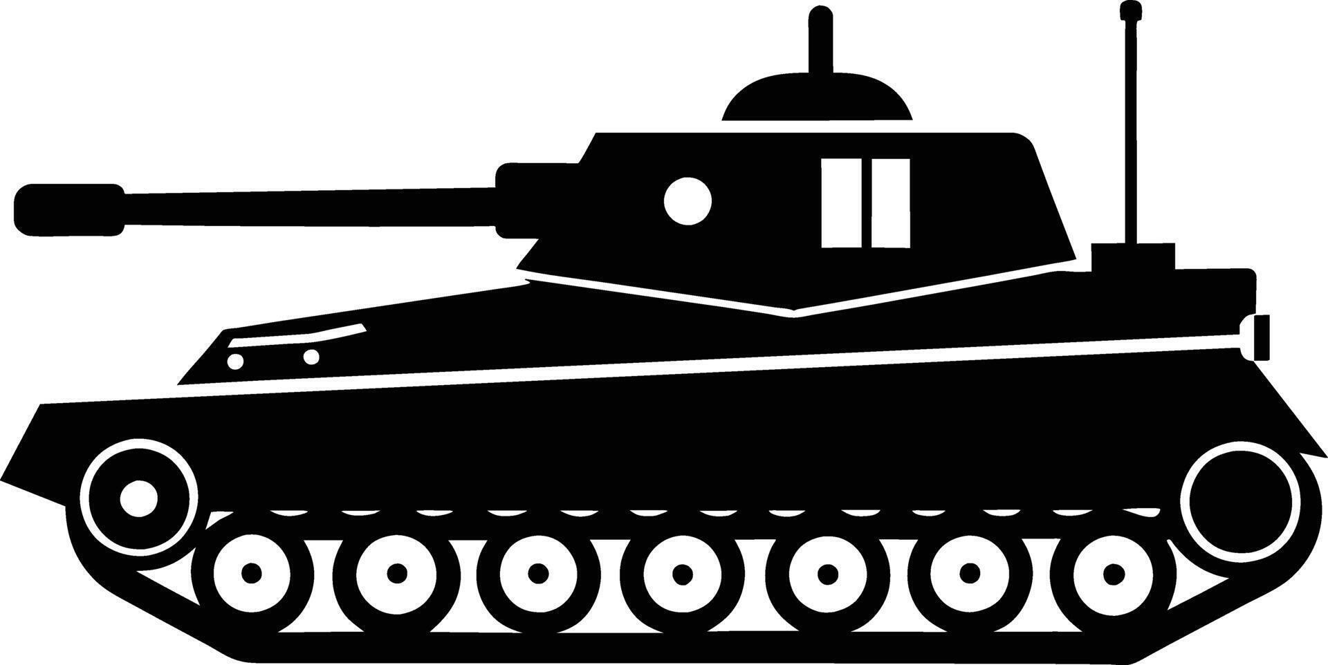 Black tank silhouette on white background vector