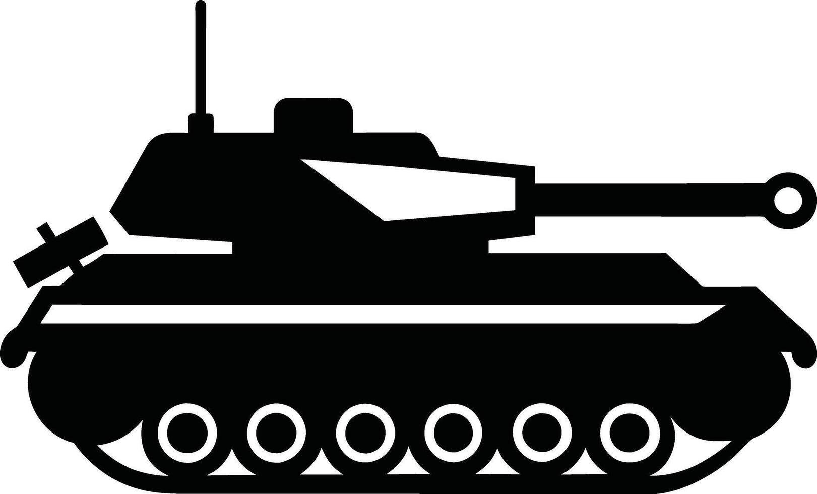 negro tanque silueta en blanco antecedentes vector