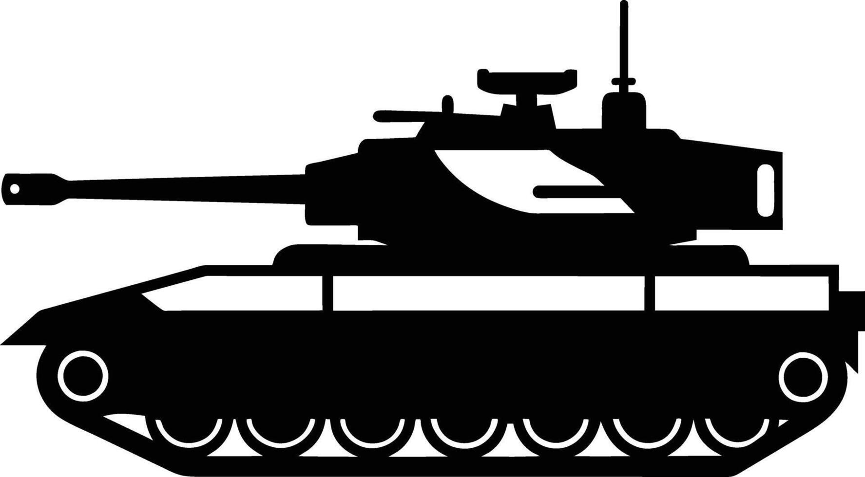 Black tank silhouette on white background vector