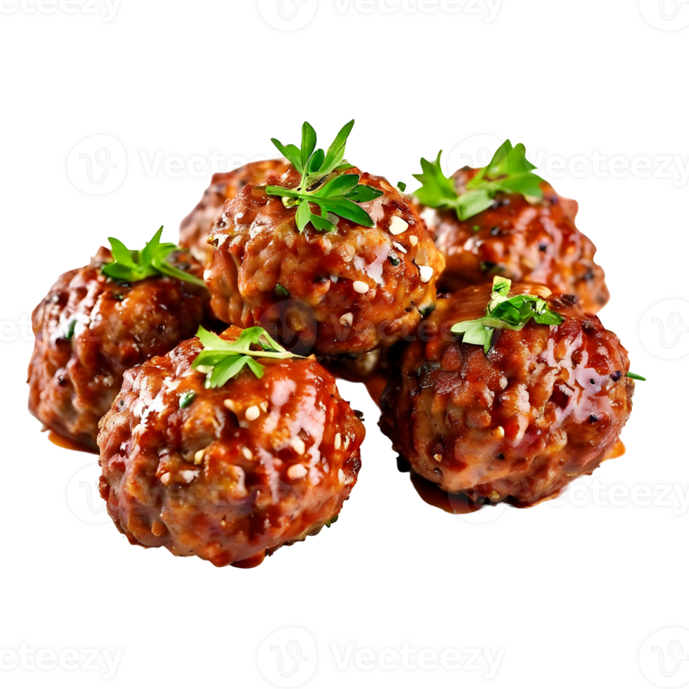 Meatballs isolated on transparent background, cut out, or clipping path. png