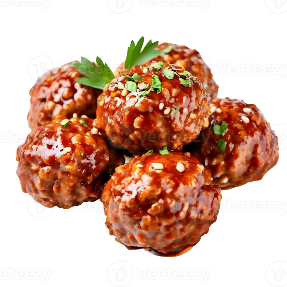 Meatballs isolated on transparent background, cut out, or clipping path. png