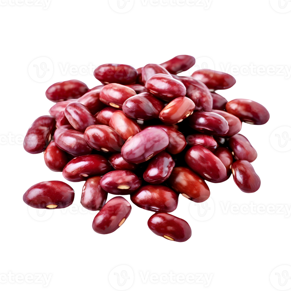 Red beans isolated on transparent background, cut out, or clipping path. png