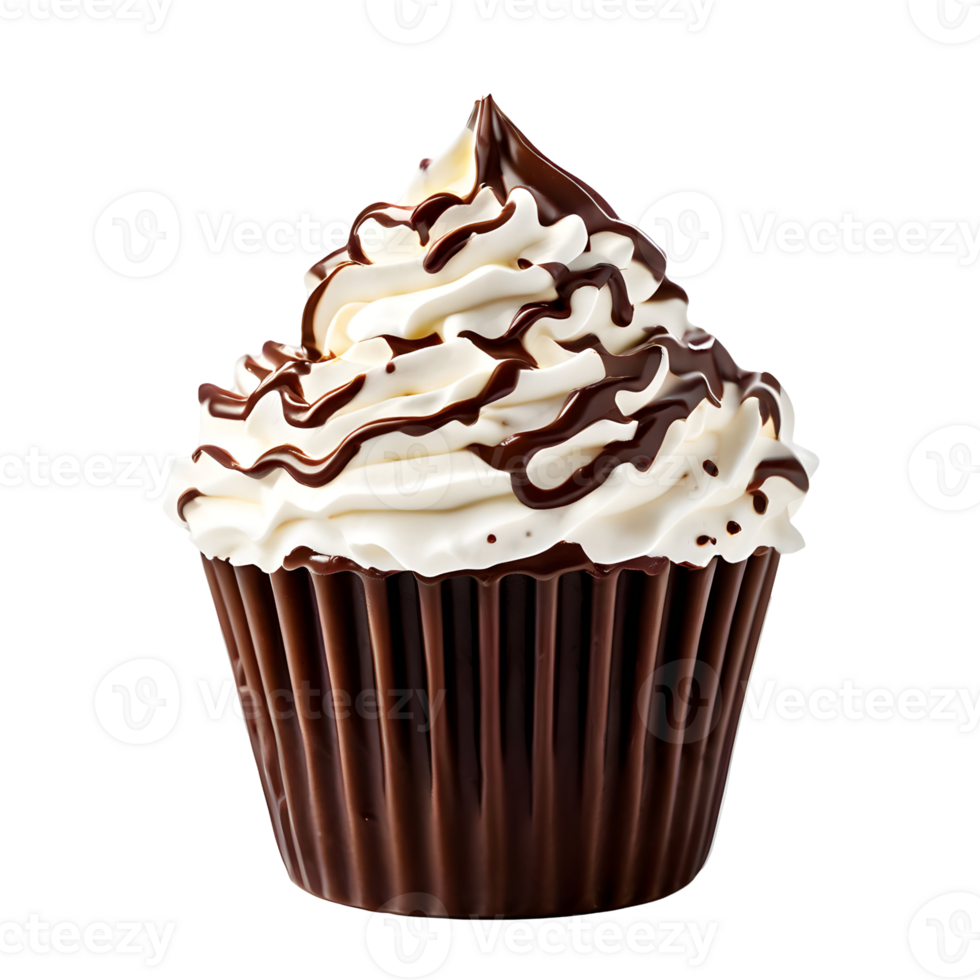 Chocolate whipped cream isolated on transparent background, cut out, or clipping path. png