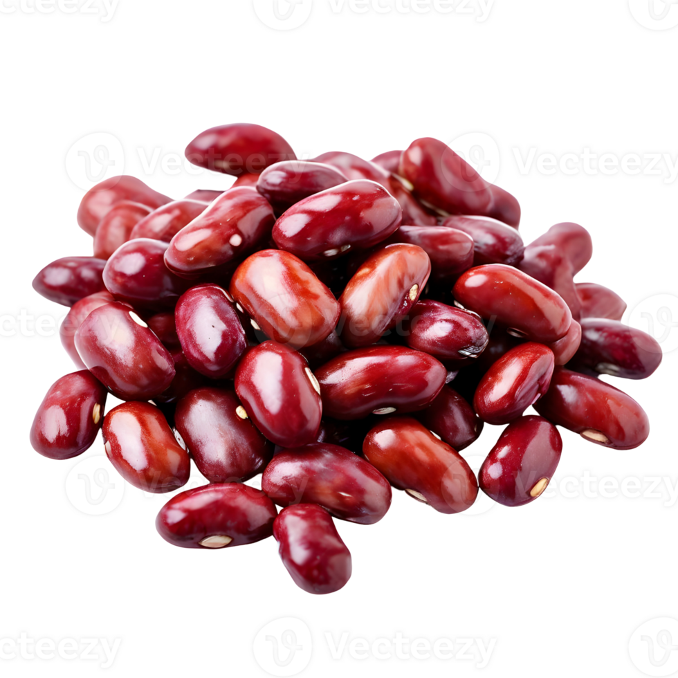 Red beans isolated on transparent background, cut out, or clipping path. png