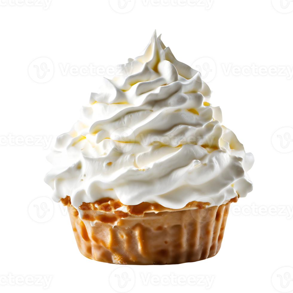 Whipped cream isolated on transparent background, cut out, or clipping path. png