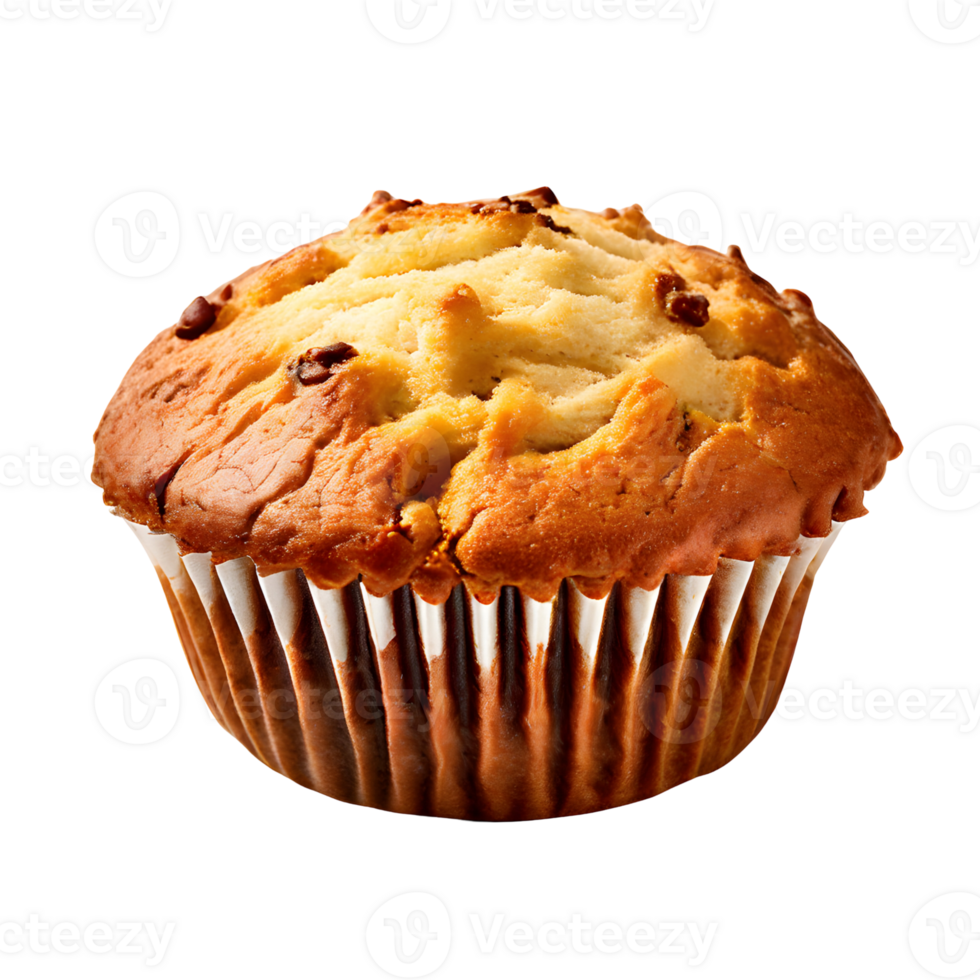 Viennese muffin pastry isolated on transparent background, cut out, or clipping path. png