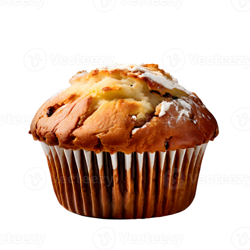 Viennese muffin pastry isolated on transparent background, cut out, or clipping path. png