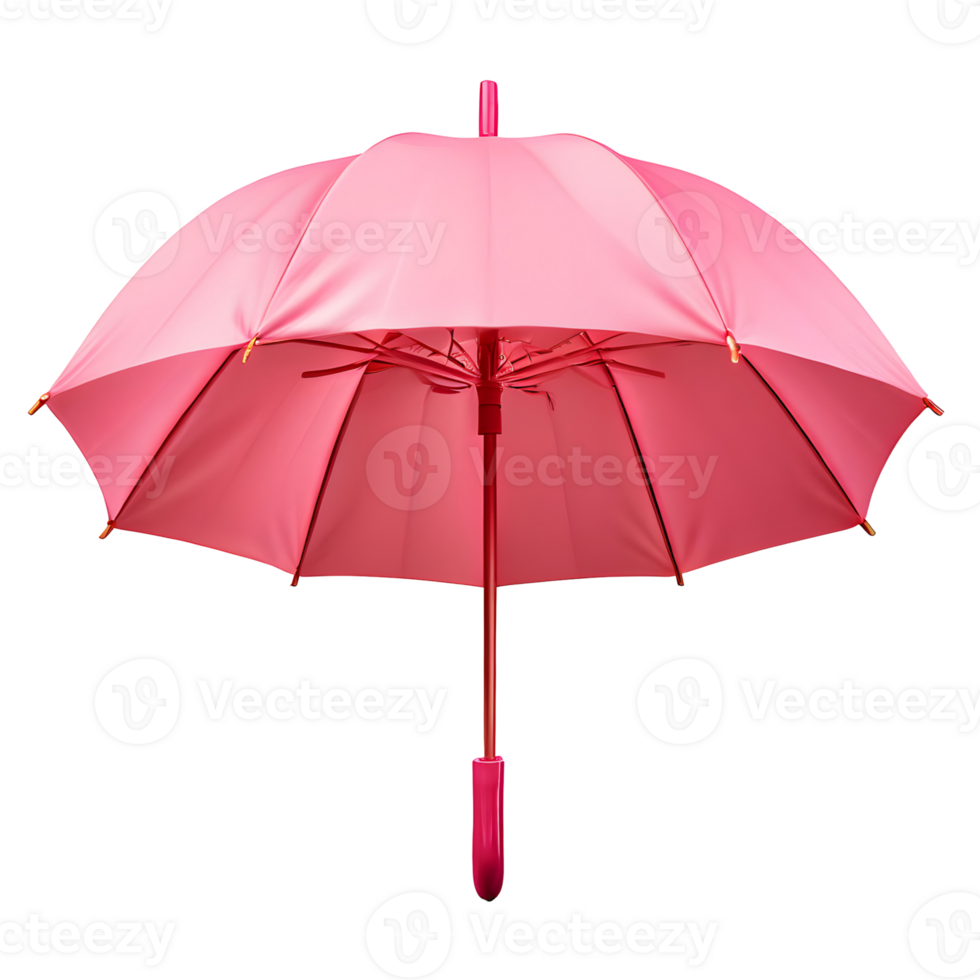 Open a pink umbrella isolated on transparent background, cut out, or clipping path. png