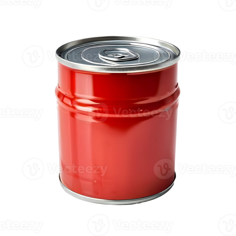 Canned food, tin can isolated on transparent background, cut out, or clipping path. png