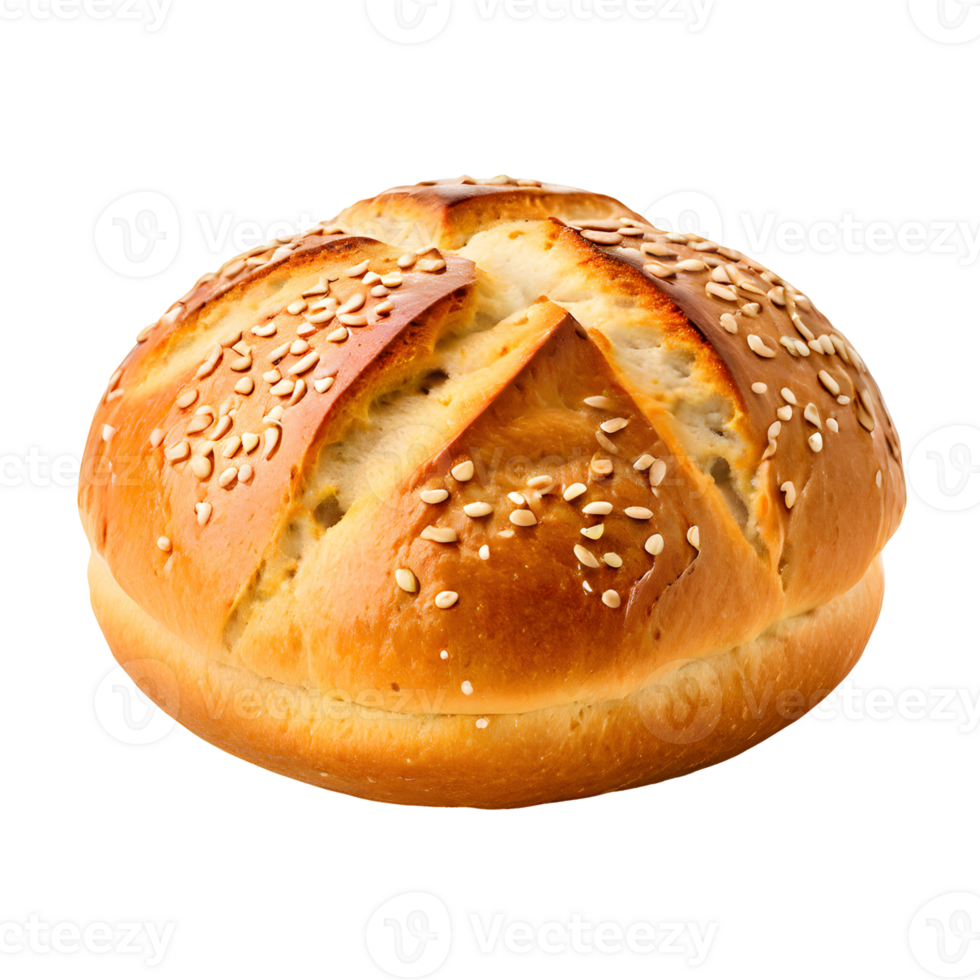 Plain kaiser rolls isolated on transparent background, cut out, or clipping path. png