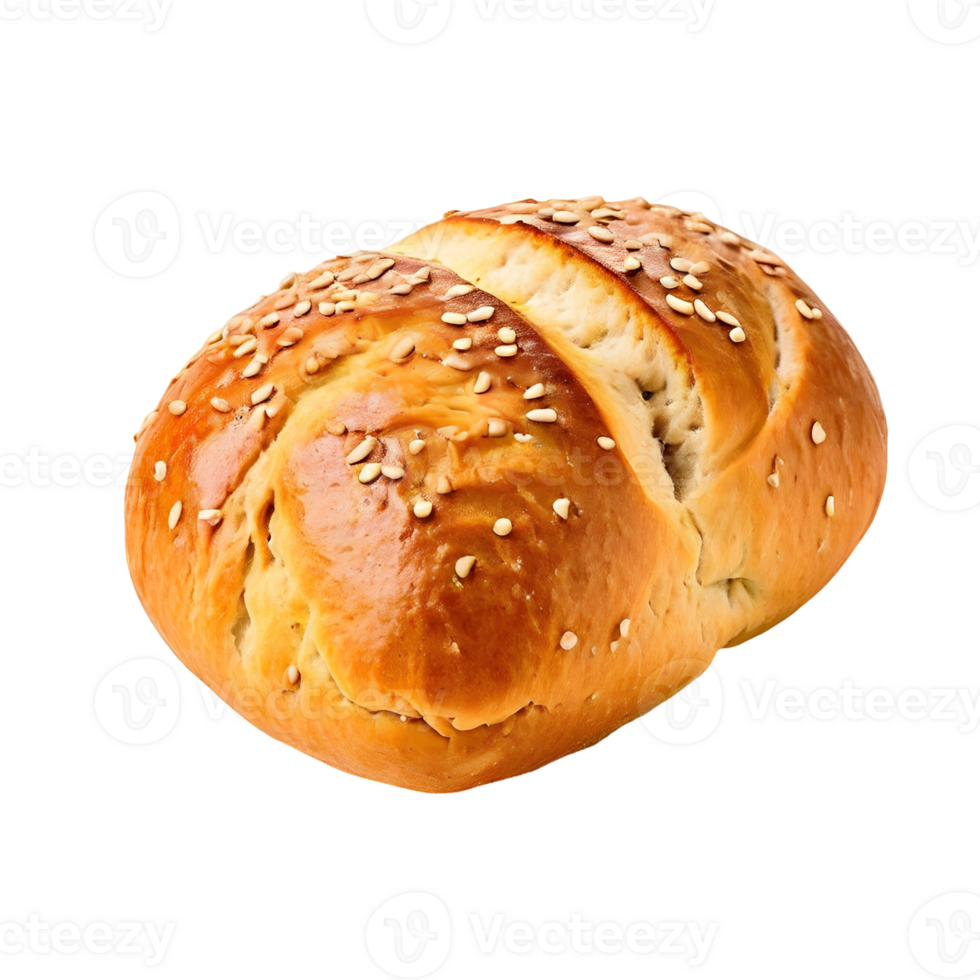 Plain kaiser rolls isolated on transparent background, cut out, or clipping path. png