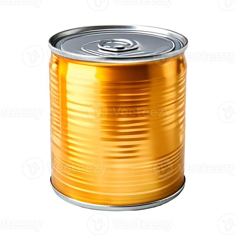 Canned food, tin can isolated on transparent background, cut out, or clipping path. png