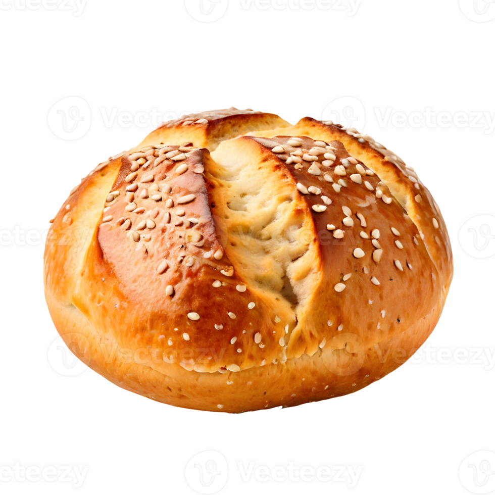 Plain kaiser rolls isolated on transparent background, cut out, or clipping path. png