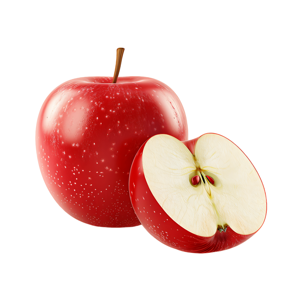 Juicy Apple with Transparent Background Clipart png