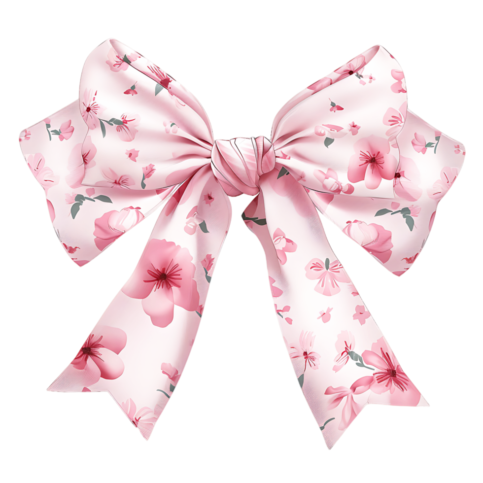 Tied Satin Ribbon Bow with Clear Background png