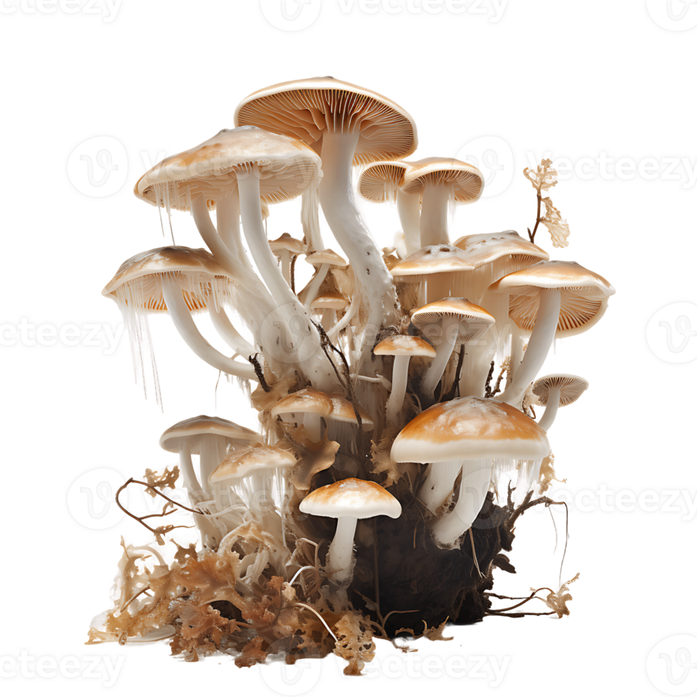 Transparent Edible Mushroom Assortment png