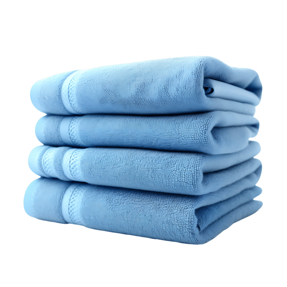 Soothing Stack Light Blue Towels Piled High png
