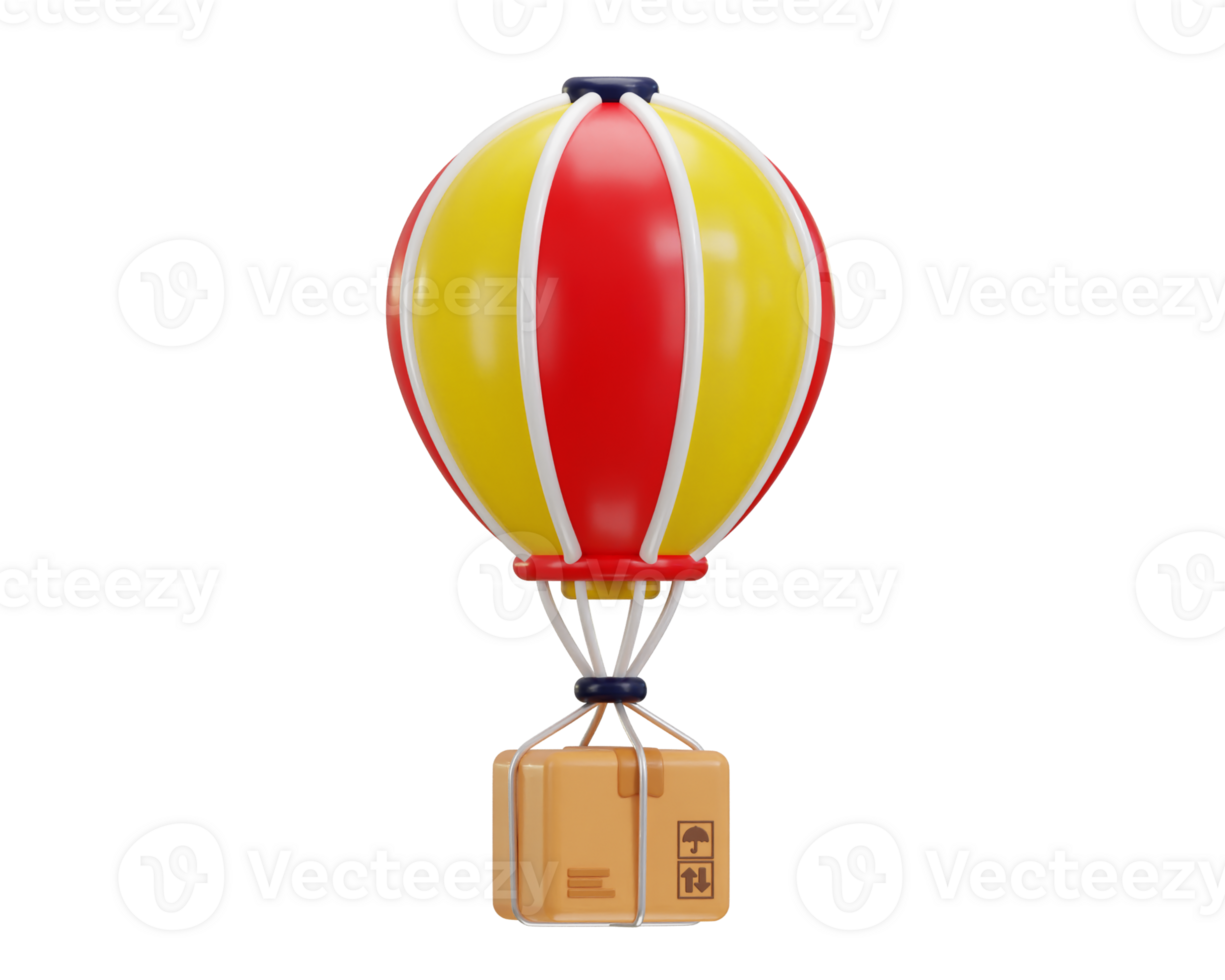 3d Delivery box with parachute icon concept of fast delivery icon illustration png
