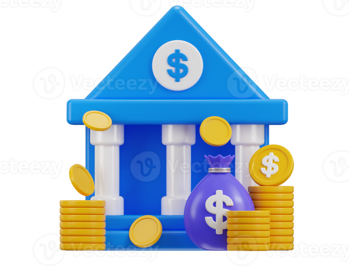bank deposit and withdrawal transactions service of money banking financial icon 3d render png