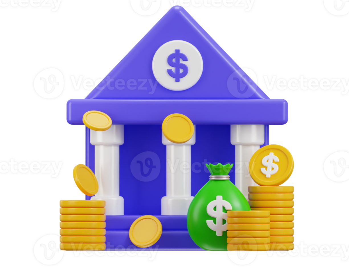 bank deposit and withdrawal transactions service of money banking financial icon 3d render png