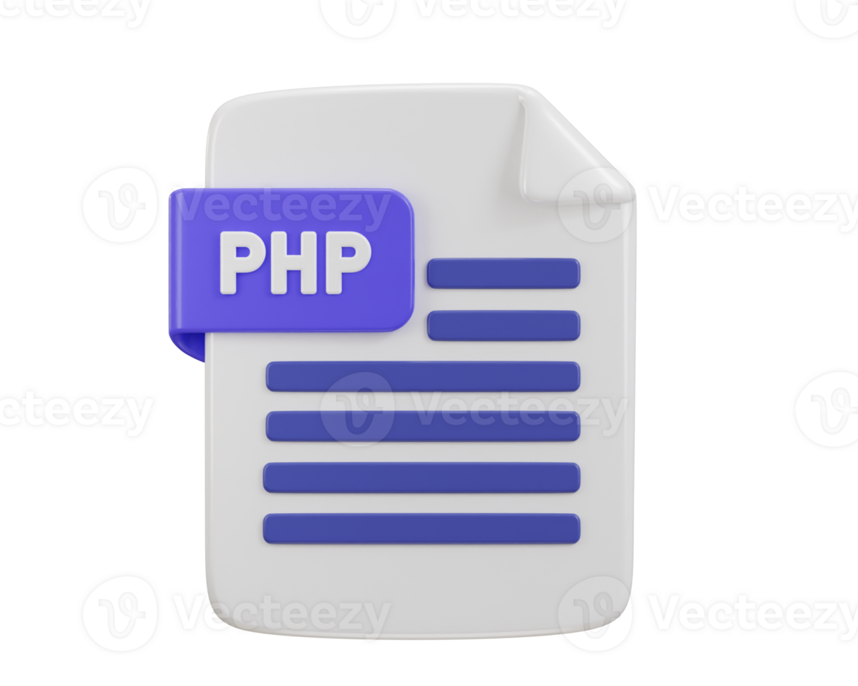 php programing language file format icon 3d rendering illustration ...