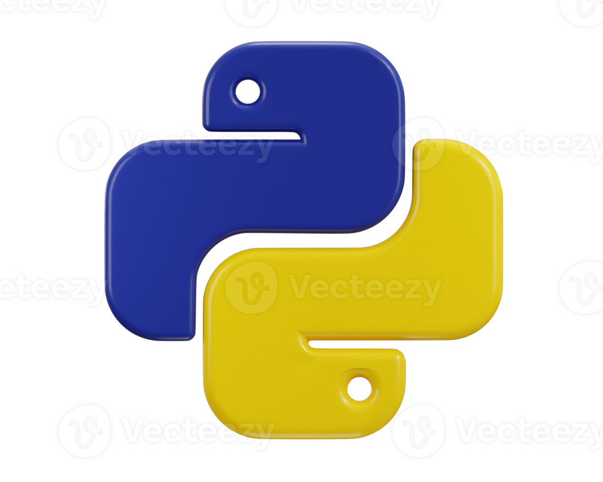 python programing language icon 3d rendering illustration png