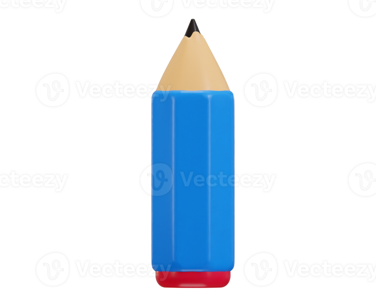 pencil icon 3d rendering illustration png