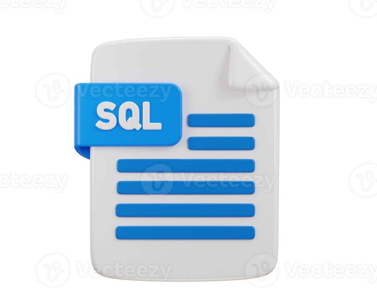 sql programação língua Arquivo formato ícone 3d Renderização ilustração png