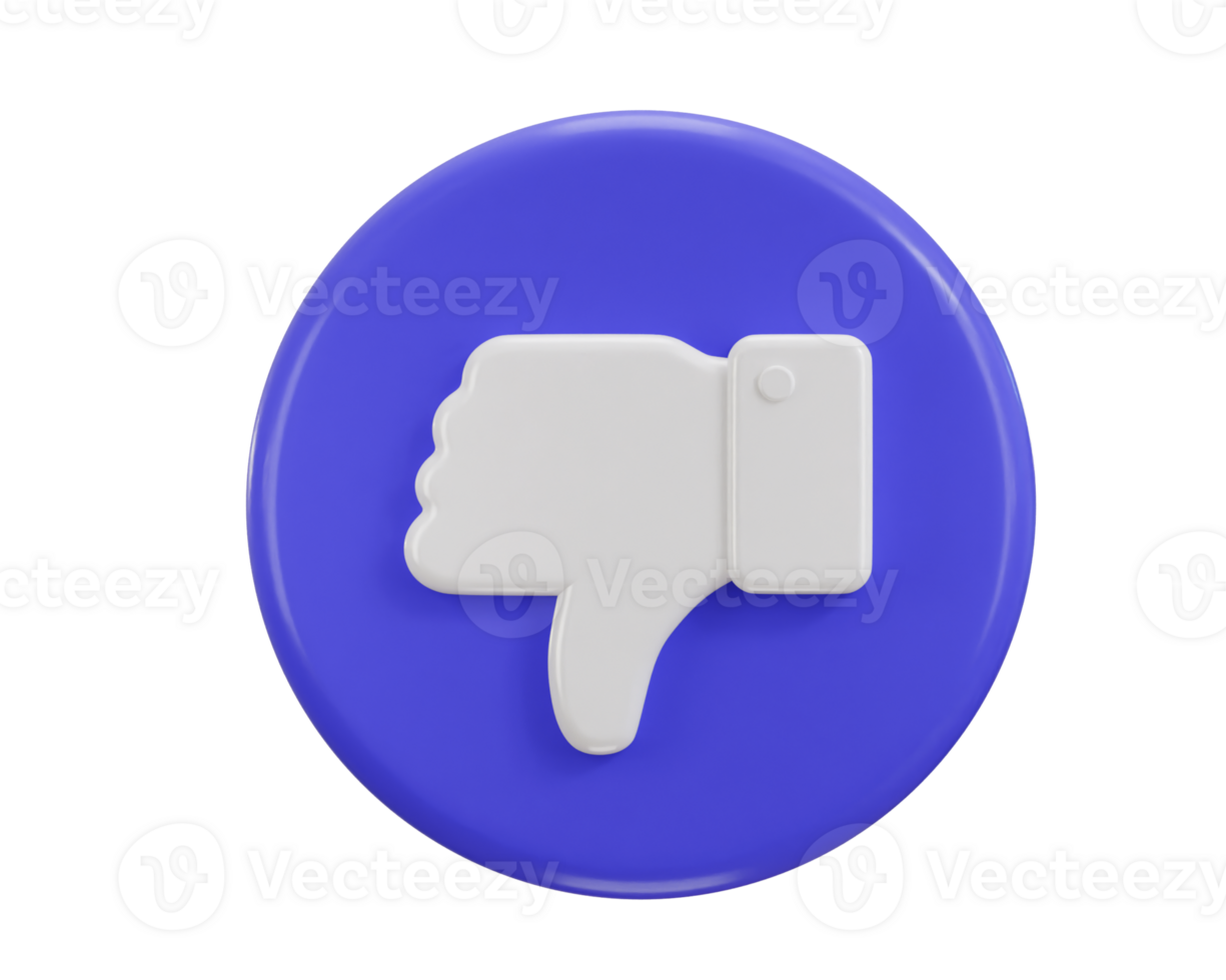 dislike icon 3d rendering illustration png