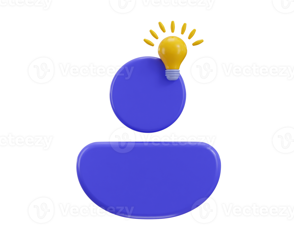 human on creative idea icon 3d render icon illustration png